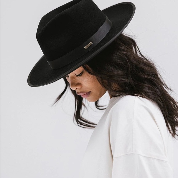 Gigi Pip Monroe Rancher Black Wide Brim Felt Hat - Picture 6 of 7